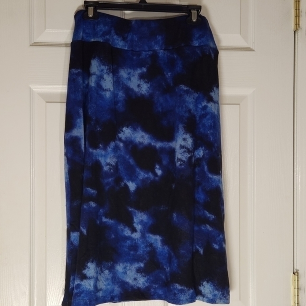 NWT Robert Louis Pull-on Lined Blue Black Skirt, tie dye - Picture 5 of 5